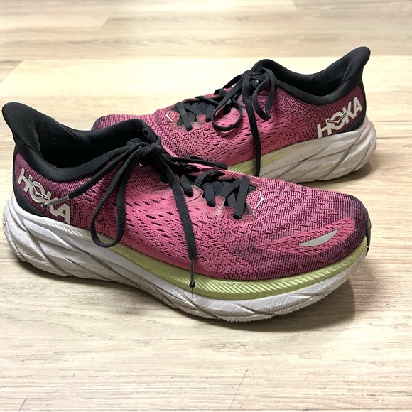 Hoka Shoes Womens 8.5 B Clifton 8 Running Sneakers Hot Pink Workout Comfort - Picture 10 of 16